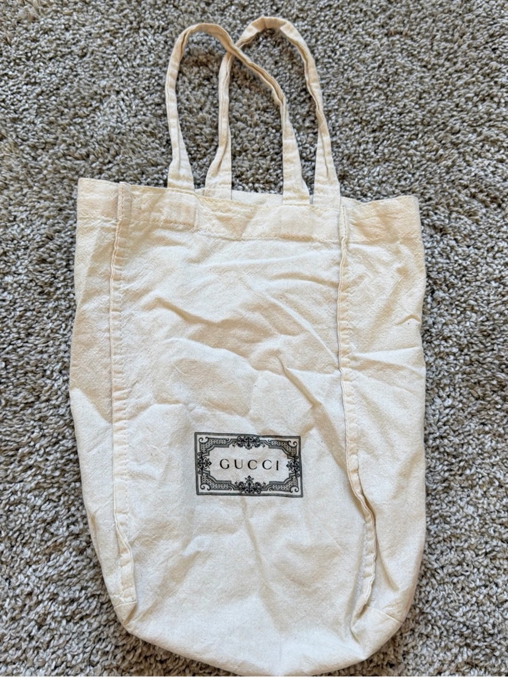 Gucci Cream cotton/linen Canvas Logo Tote